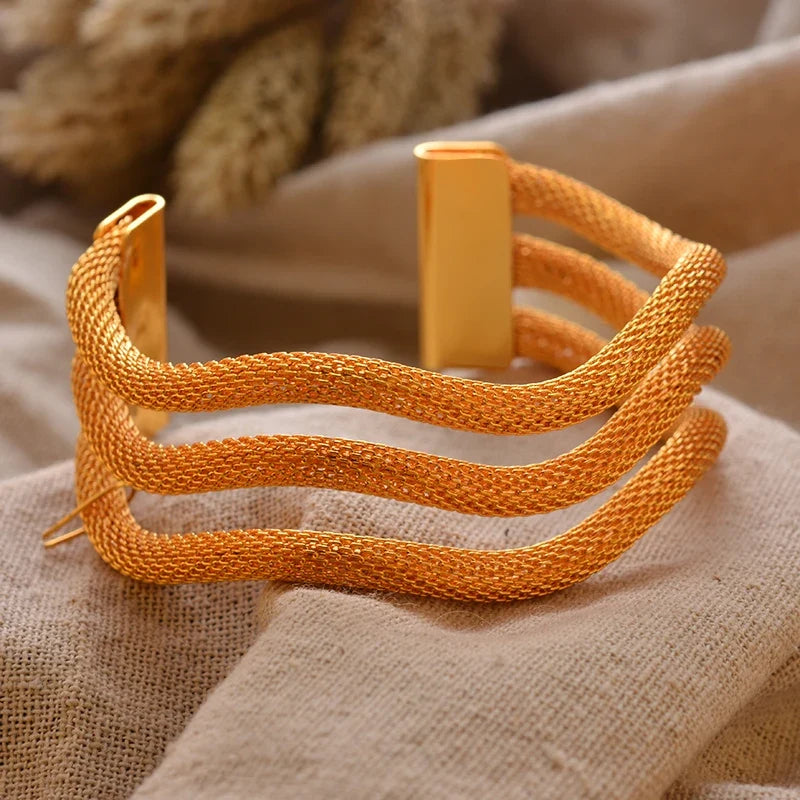 Gold Plated Bangles Deluxe Arabic Wedding Bracelet