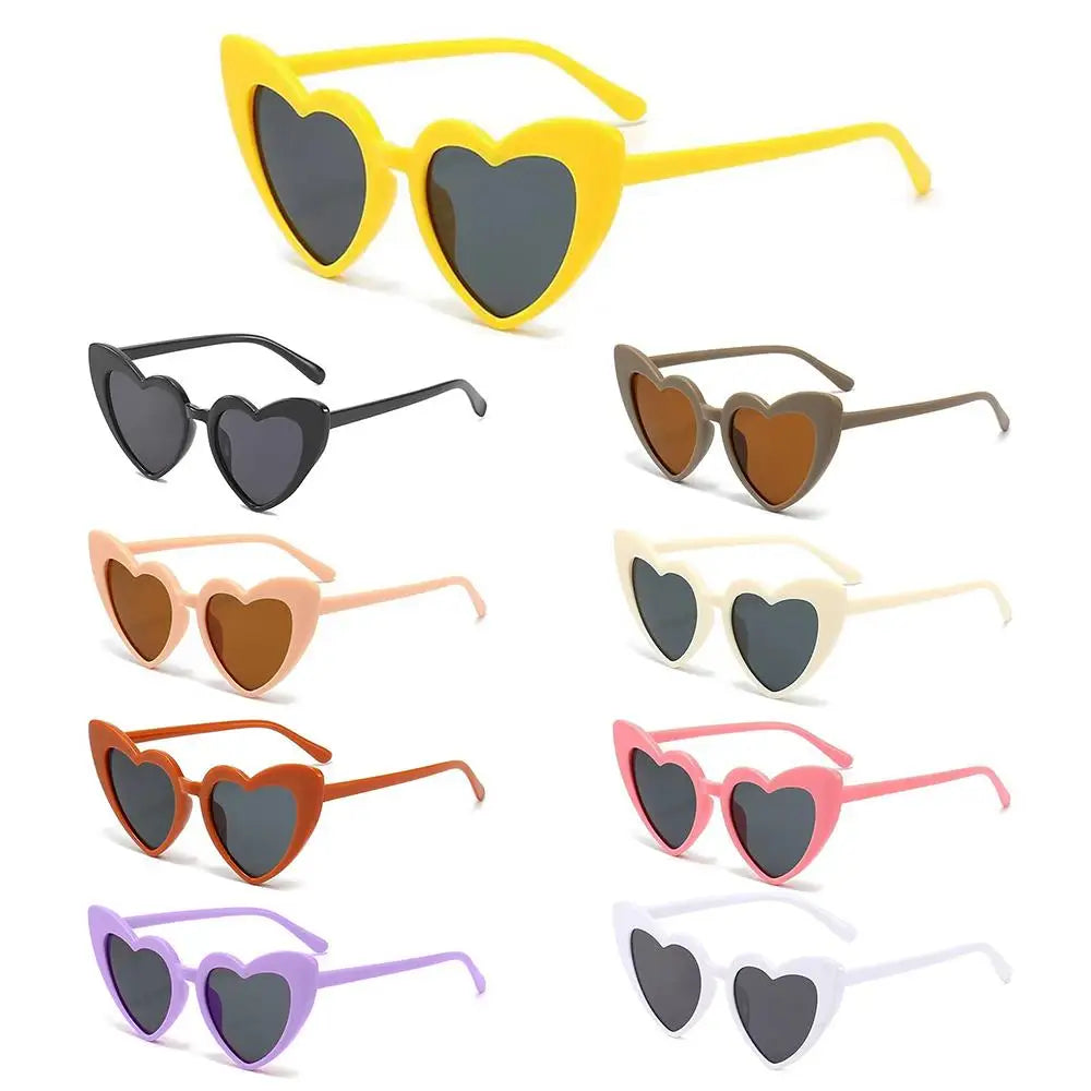 Kids Heart Sunglasses Plastic Frame Heart Shaped Summer 2026 Trend Sturdy Polycarbonate Lenses Outdoor Play