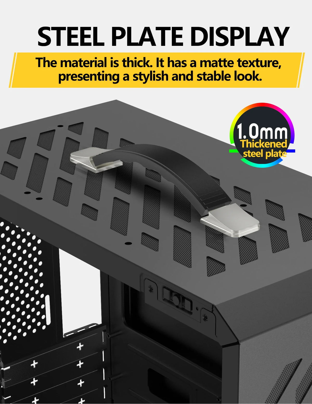 Mini ITX Case Glass Side 240mm Watercooling Travel-Friendly