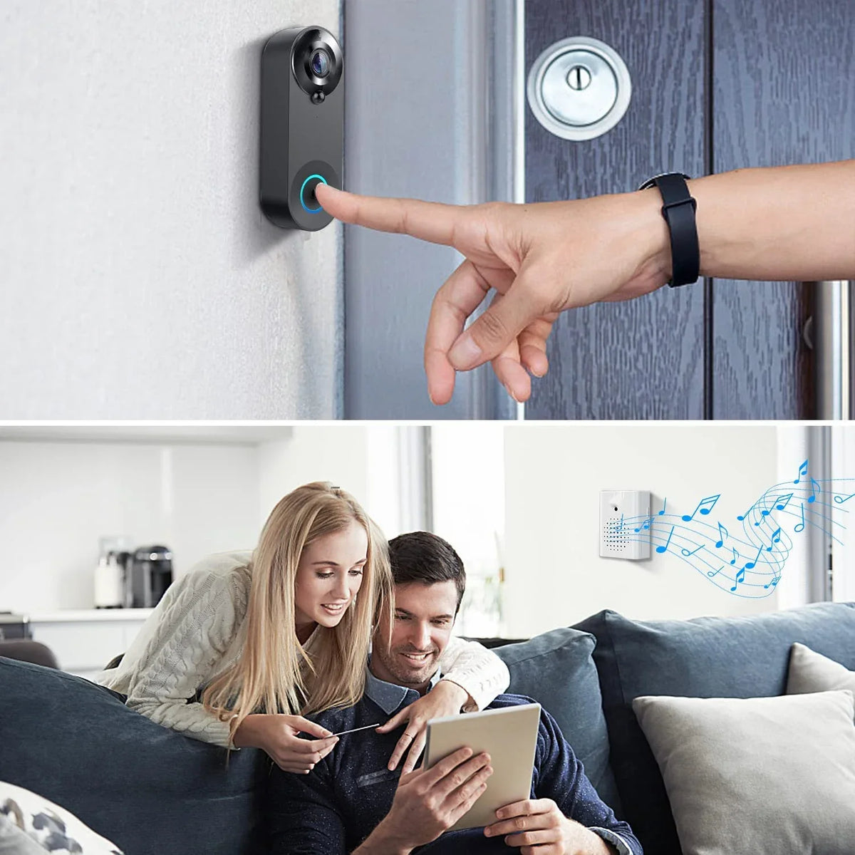 1080P Video Doorbell Camera Cordless Tuya Smart Household Doorbell 2025 Night Vision Motion Detect Two Way Audio