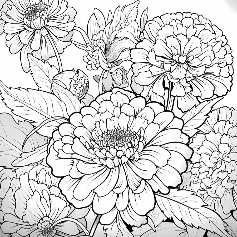 Coloring Art Book 20 Page Flower Graffiti Style Fall 2025 Trend Stress Relief Gift