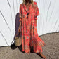 Variant image for Boho Floral Maxi Dress for Women, Elegant Deep V-Neck Long Dress with Flowy Silhouette, Lightweight Summer Style-19