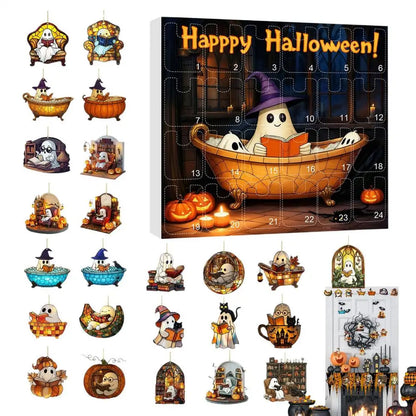 Advent Halloween Calendar 24 Days Ghost Pendant Decor