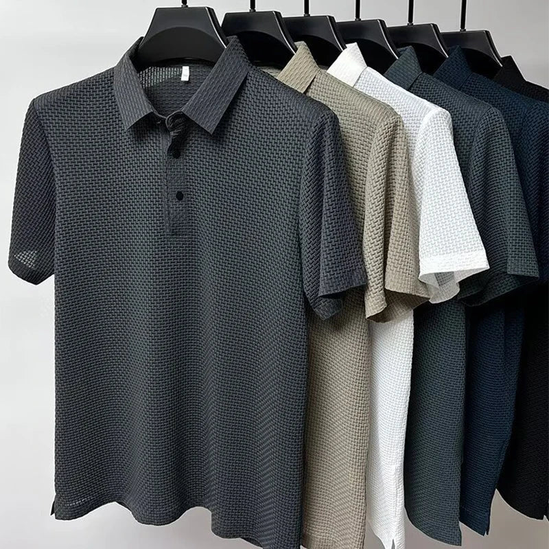 short sleeve, casual summer style, slim fit versatile top – Breathable men's polo shirt