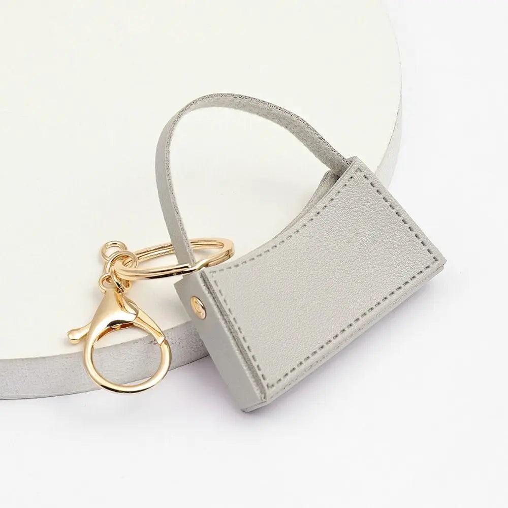 Free 1+1 Birkin Inspired Mini Hand Bag - Candy Color Bag Charm Keychain