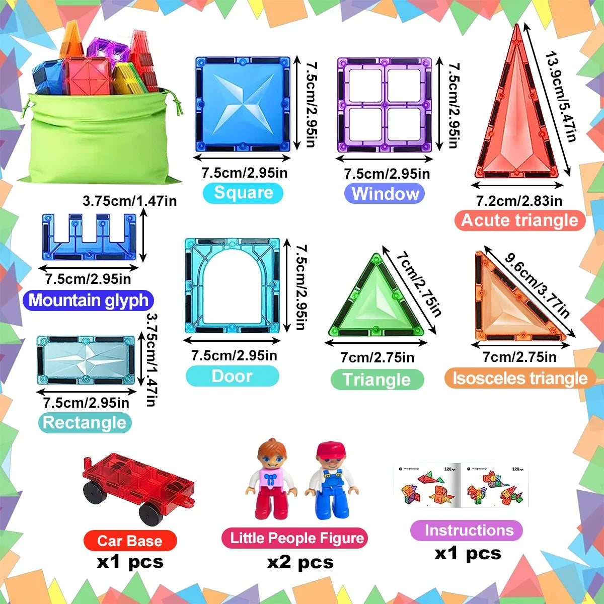 Magnetic Building Blocks Kit - DIY Educational Magnet Tiles for Kids, Montessori-Inspired Construction Toy, Great Gift for Creative Play