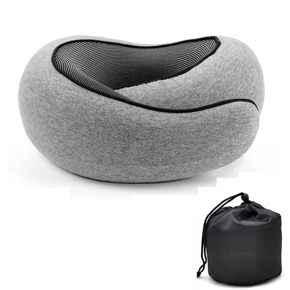 Memory Foam Travel Neck Pillow U Shaped Snail Style Travel-Friendly Comfort-Grip Support For Summer Travel 2026 Cotton Cover