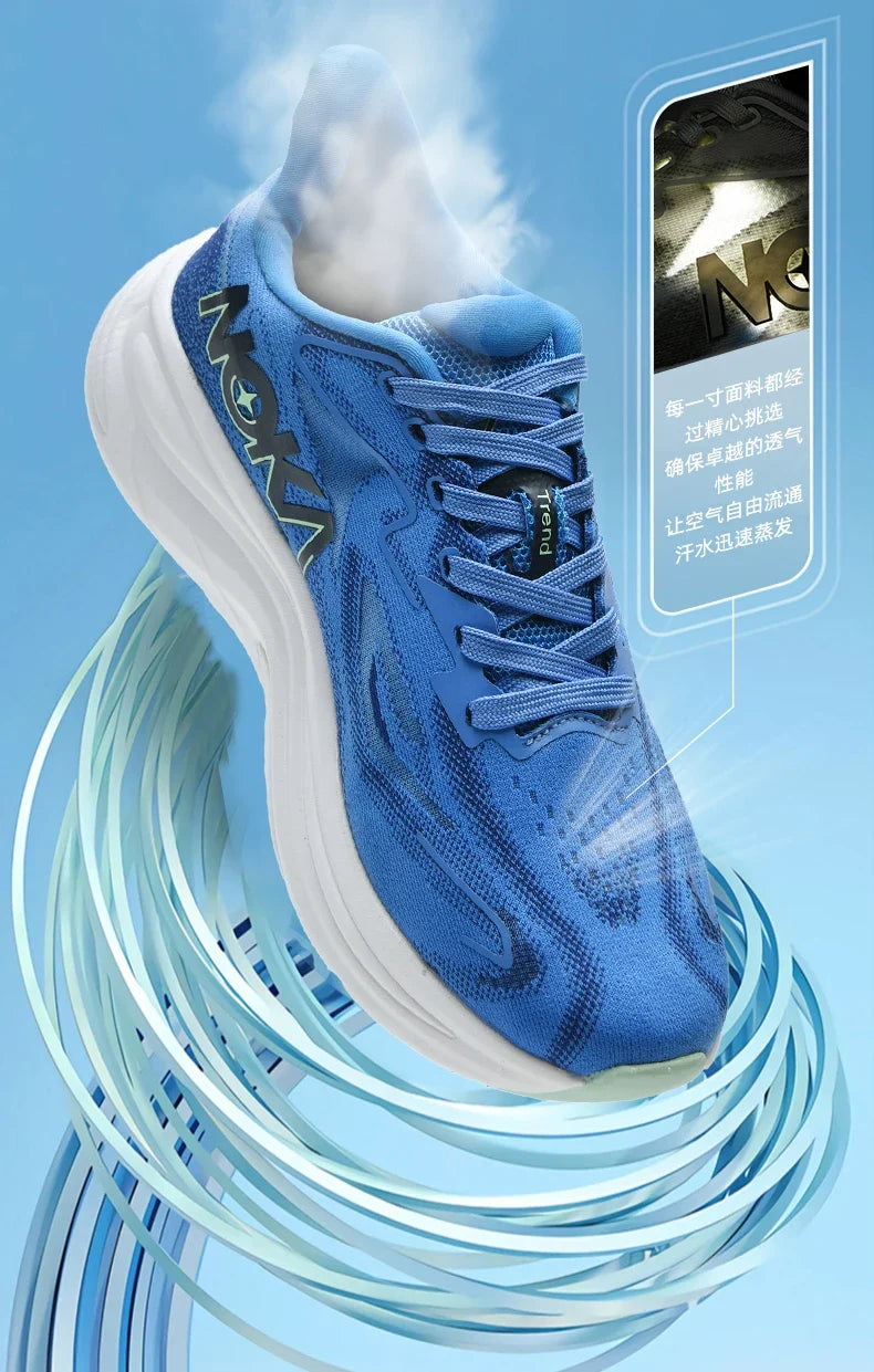 flyknit upper, rubber outsole, spring autumn sport – Breathable lightweight men's running shoe