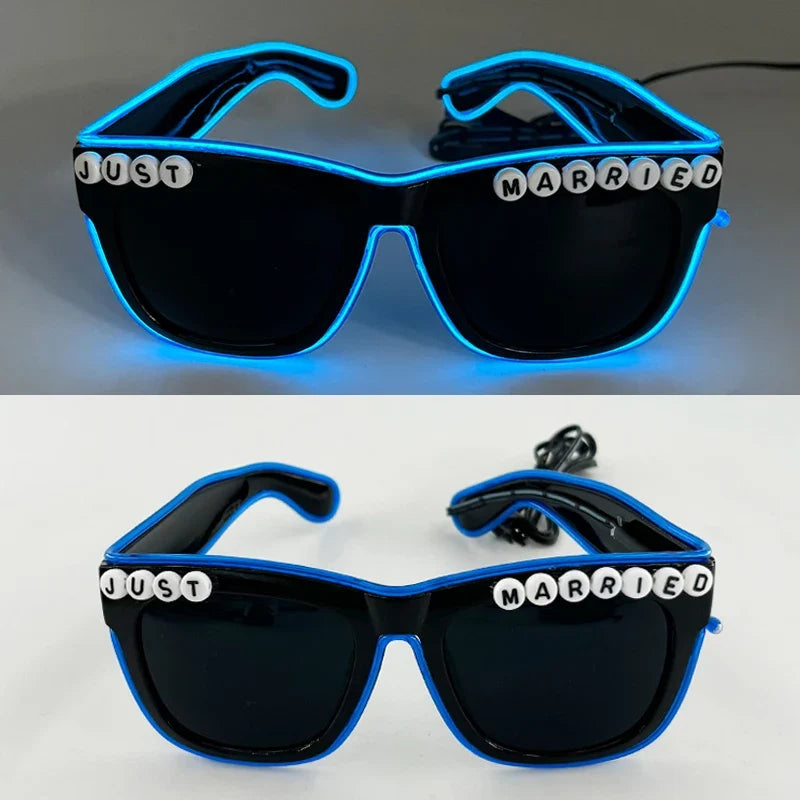 LED Retro Flashing Sunglasses - Bachelorette Party Decoration, Women's Men Props