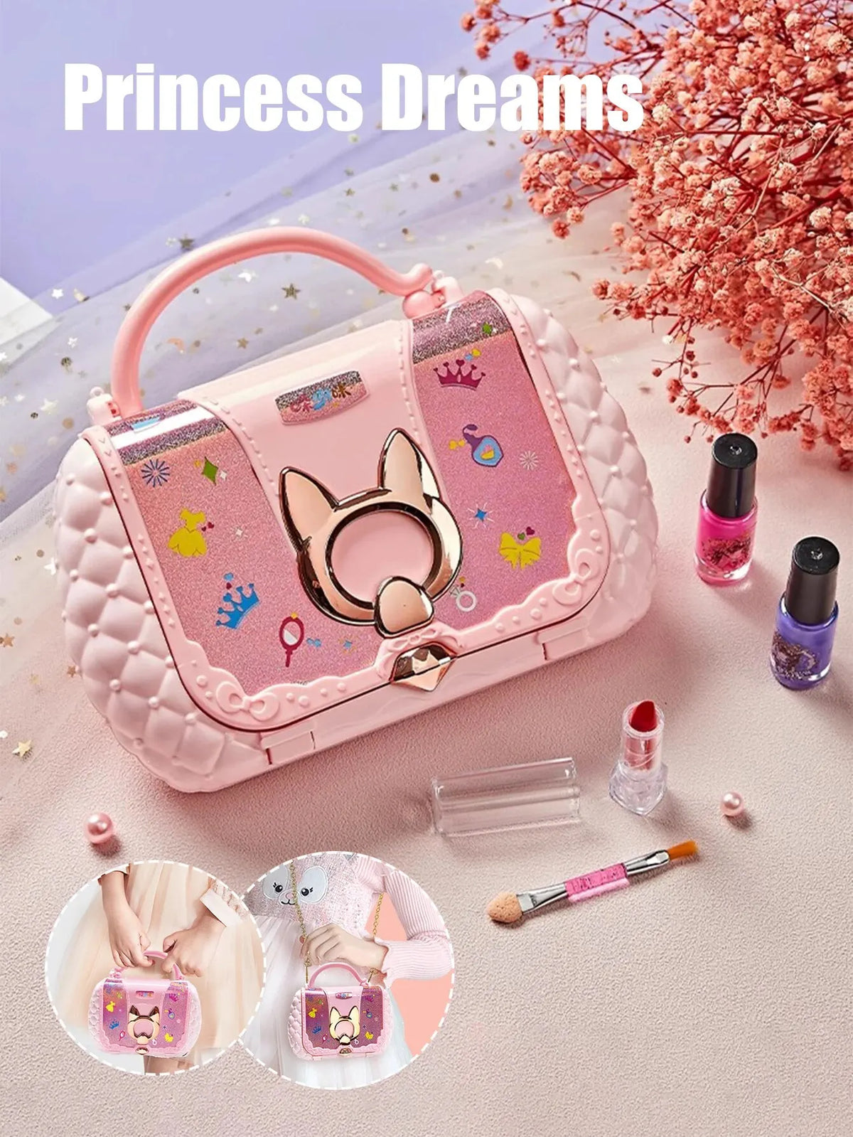 Kids Makeup Kit Washable Non-Toxic Pretend Play Cosmetic Kit Viral Fall 2025 Gift