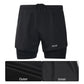 men's Stretchy 2-in-1 running shorts - longer liner, polyester blend, for jogging and gym