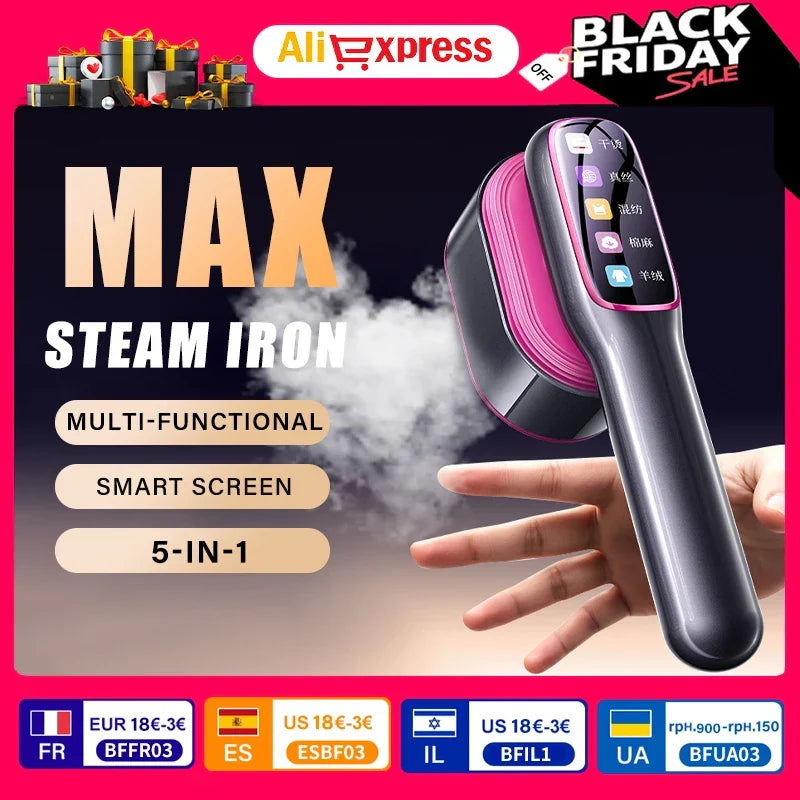 Garment2025 Edition Steamer Travel-Friendly Mini Hand-Held 5 In 1 Fast Heating Clothes Press For Travel And Household Use Back To School