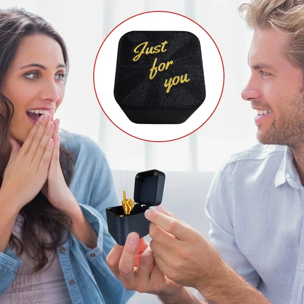 Middle Funny Finger Gag Gift in Box - Hilarious Christmas Prank Toy for Adults, Office Decor