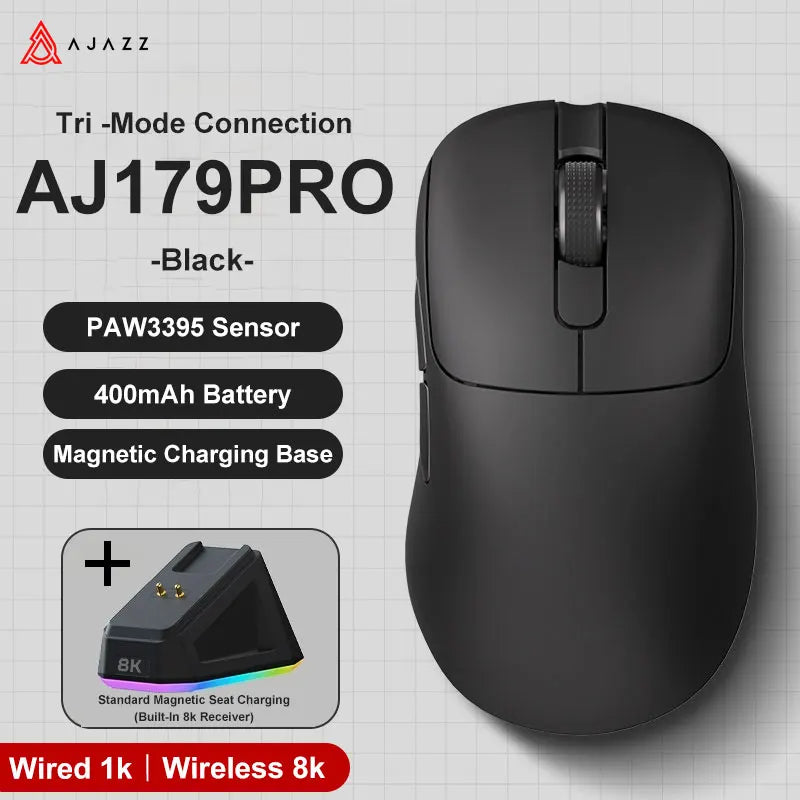 Gaming Mouse Magnetic Charging Comfort-Grip Light Cordless