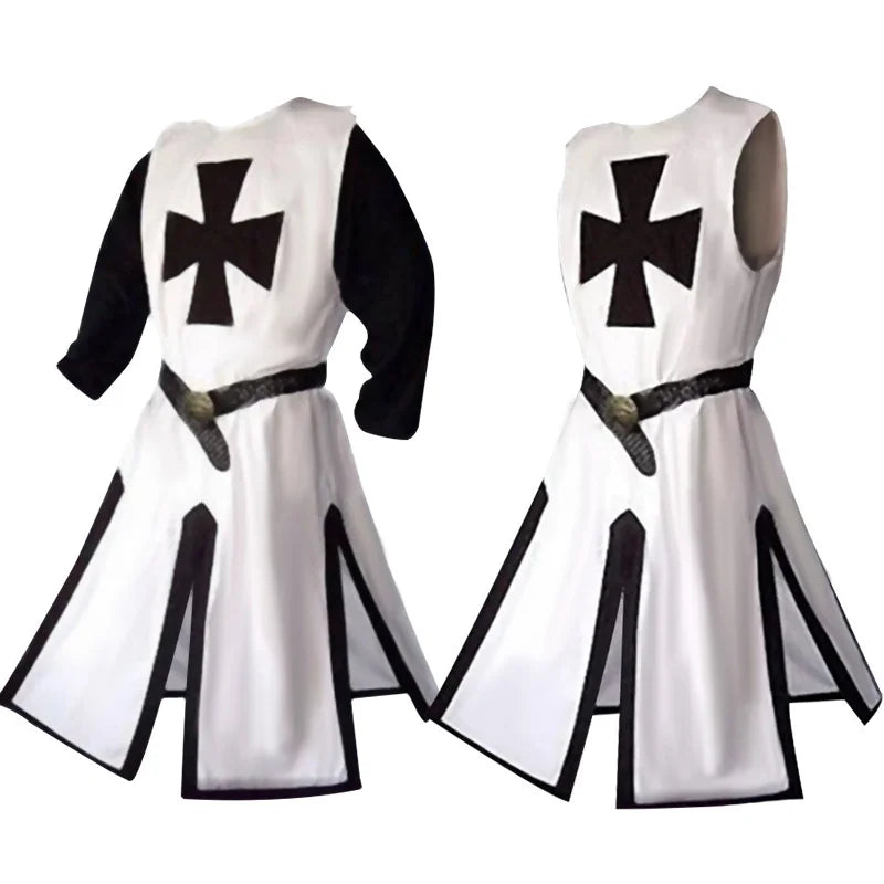 Knights Templar Crusader Cosplay Costume - Authentic Tunic & Cape Kit for Halloween