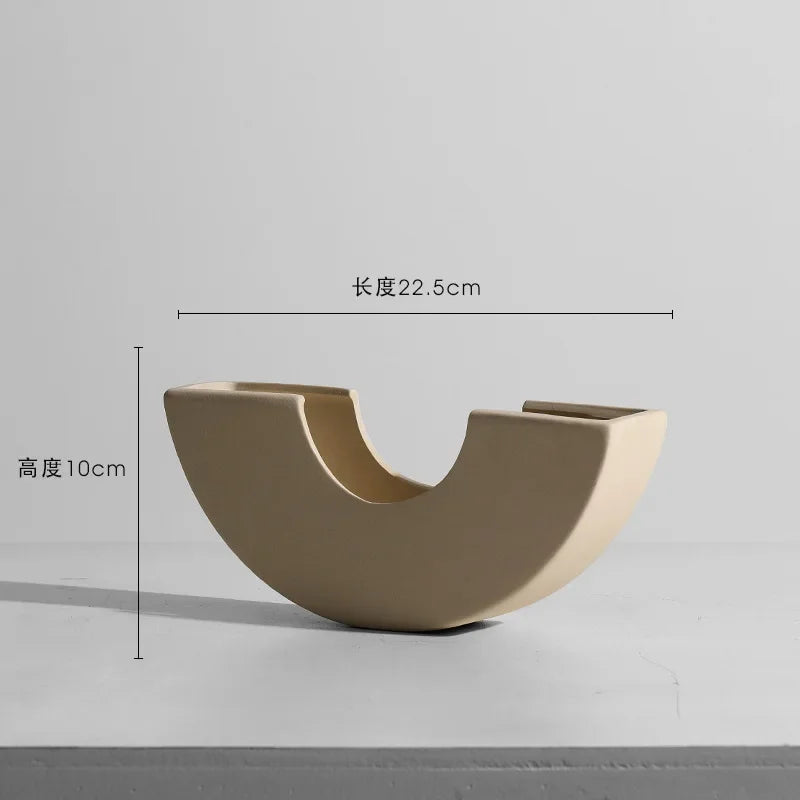 Ceramic Vase Embryo Sculptural Tabletop Vase Scandinavian Minimalist Household Decor Fall 2025 Ideal For Dry Flower Display