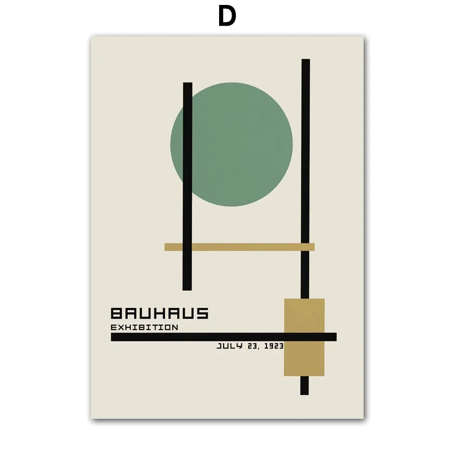 Bauhaus Green Minimalist Wall Art Canvas Print Water-Resistant