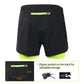 men's Stretchy 2-in-1 running shorts - longer liner, polyester blend, for jogging and gym
