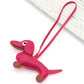 Pu Dachshund Leather Bag Charm Baseball Keychain Gift