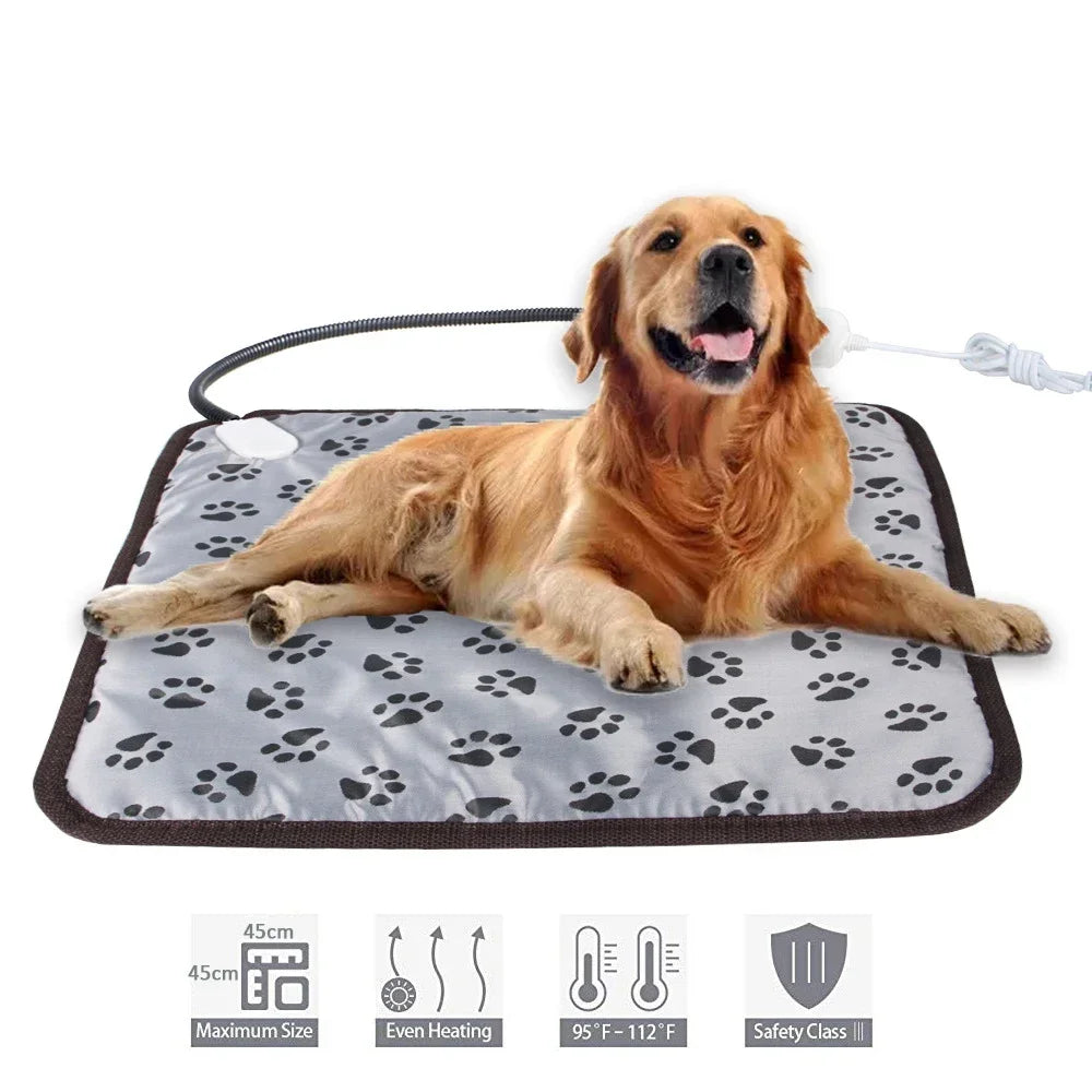 Winter Bed Heating Pad - Water-Resistant Warming Mat for Cats and Dogs