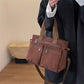 multi-pocket, casual commuter tote, oversized – Relaxed women's corduroy messenger bag