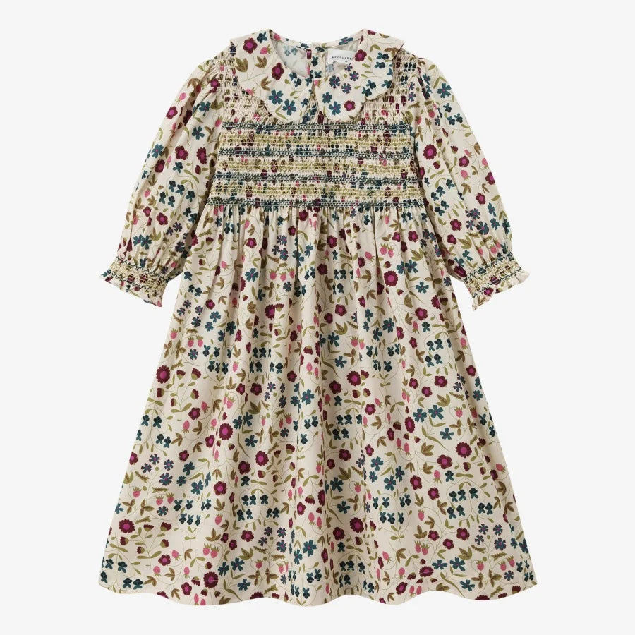 Floral Print, Cotton, For Family Matching Outfits, Summer Events – Plush Girls' Smocking Dress