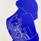 Klein Blue Abstract Canvas Wall Art Vertical Contemporary Print