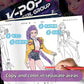 Book Coloring Kpop Demon Hunters Anime Sketches Rumi Mira Zoey Cute Line Drawings Back to School 2025 Gift