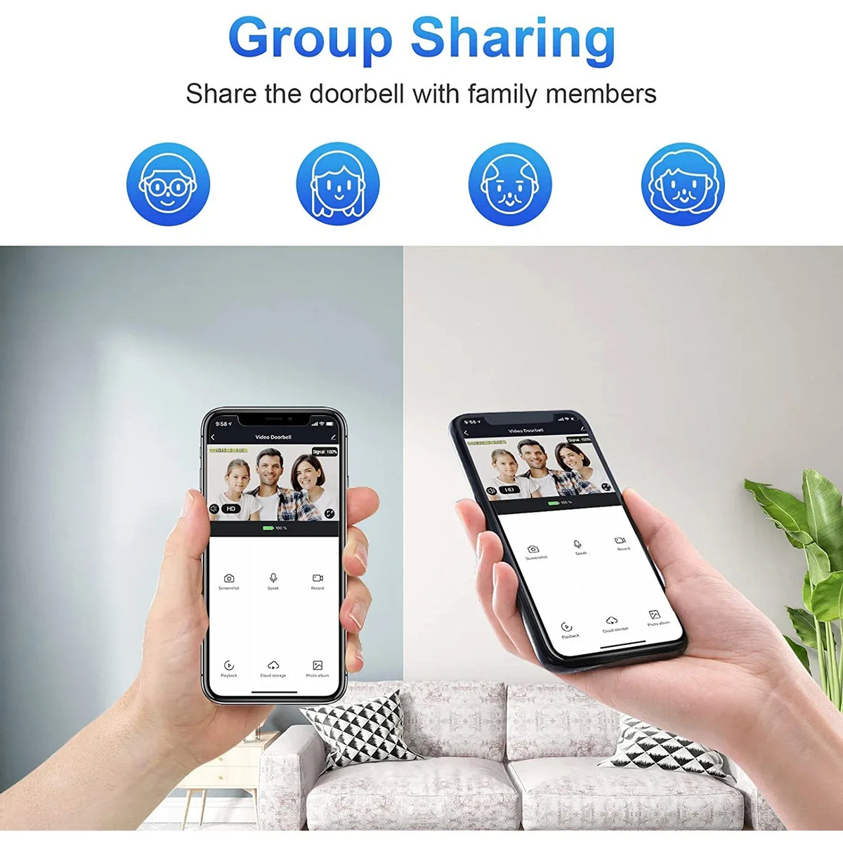 1080P Video Doorbell Camera Cordless Tuya Smart Household Doorbell 2025 Night Vision Motion Detect Two Way Audio