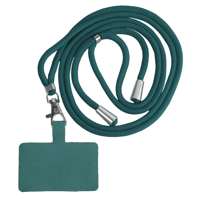 Flexible Detachable Phone Lanyard with Card Holder & Carabiner - 13 Colors, Nylon Strap Accessory