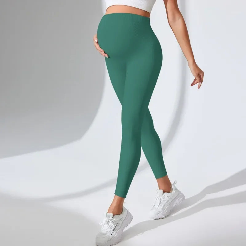 High Waist Ankle-Length Seamless Knit, For Pregnancy And Workouts – Supportive And Flattering Women’s Maternity Leggings