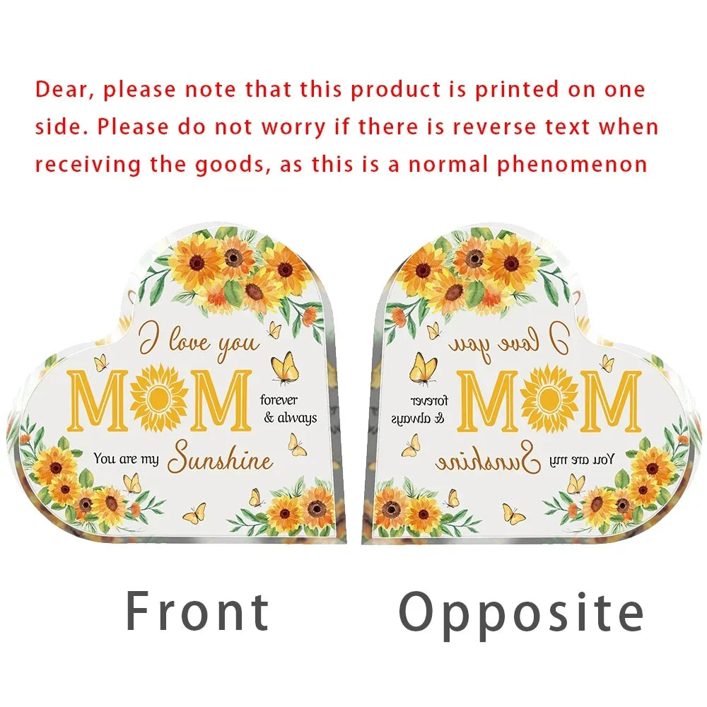 Mother's Day Gift Transparent Heart-shaped Decoration Plaque – Acrylic Heart Plaque