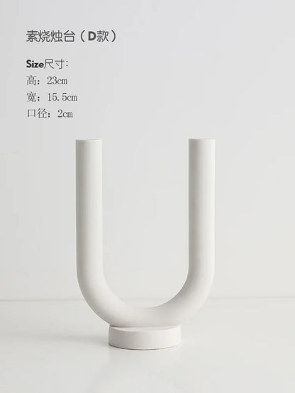 Ceramic Candle Holders Kit Of 3 White Scandinavian Minimalist Candle Stands Fall 2025 Contemporary Centerpiece Gift