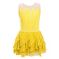 Light Girls' Leotard - Rhinestone Embellished, Mesh Skirt, Polyester/Nylon/Elastane, For Ballet, Gymnastics