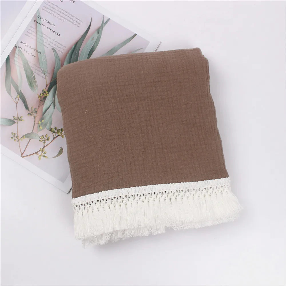 Baby Swaddle Blanket 100 Percent Cotton Muslin Newborn Floral Print Quilt Swaddle Fall 2025 Breathable Plush Gift