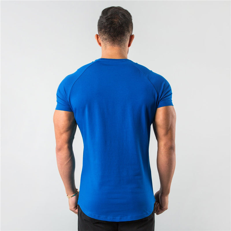 short sleeve, cotton blend, for workout & casual wear – Breathable slim fit men's gym t-shirt