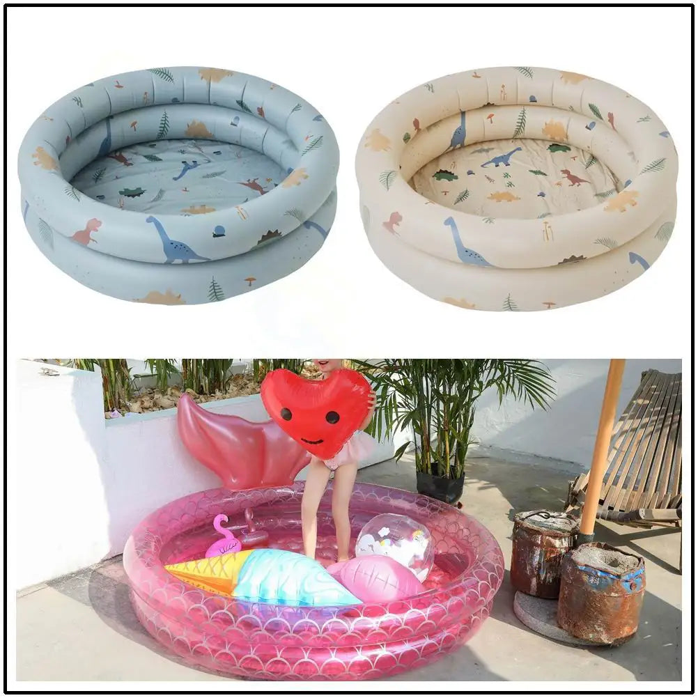Inflatable Mermaid and Dinosaur Swimming Pool for Kids, Sturdy PVC, Multiple Sizes 90CM-150CM, Fun Outdoor Summer Activity