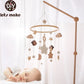Wooden Baby Mobile Organic Wood Newborn Crib Mobile 0-12 Months Nursery Decor Newborn Gift 2025 Soothing Music