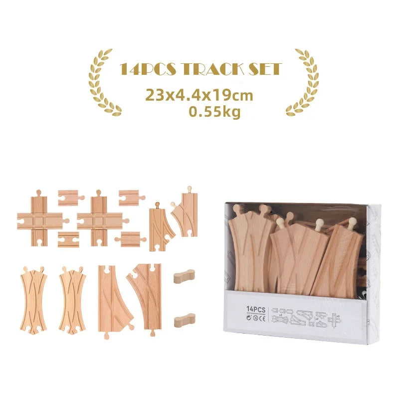 Beech Wood Train Track Kit - DIY Assembly Toy for Kids Eco-Friendly
