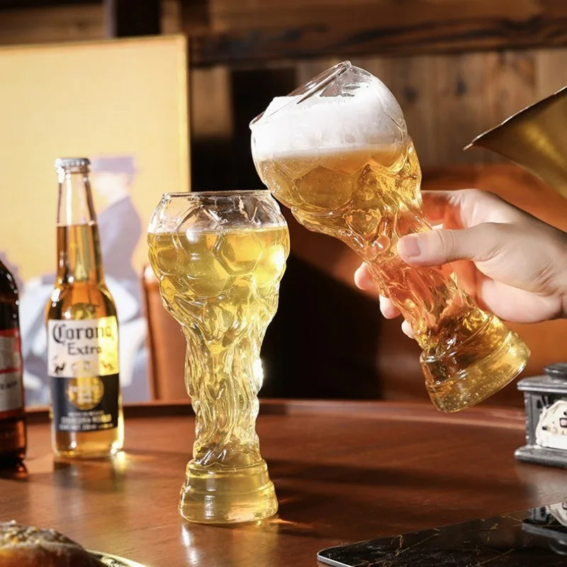 Beer Glass Cup Soccer Themed Top-Grade Trophy Style For Man Cave Decor Fall 2026 Gift For Football Fans