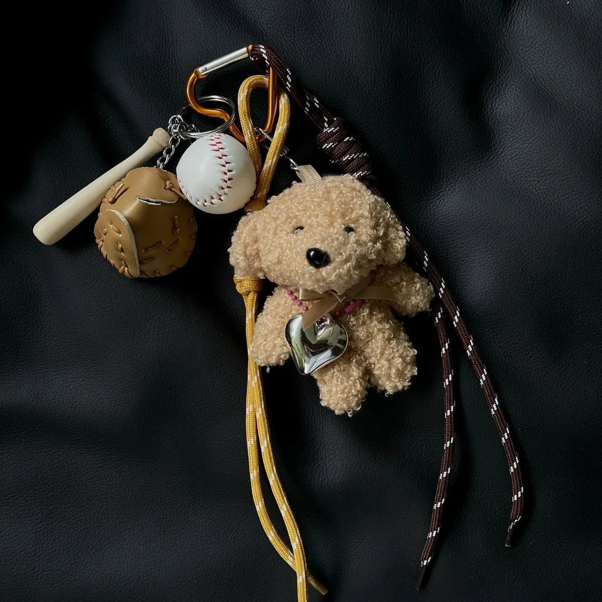 Baseball Plush Dog Key Chain Bag Charm Sport Cute Accessory