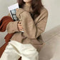 Oversized Cozy Women’s Pullover Sweater - Round Neck Knit