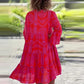 V-Neck Sexy Loose Lotus Leaf Dress for Women, 3/4 Sleeve Summer Office Casual Wear
