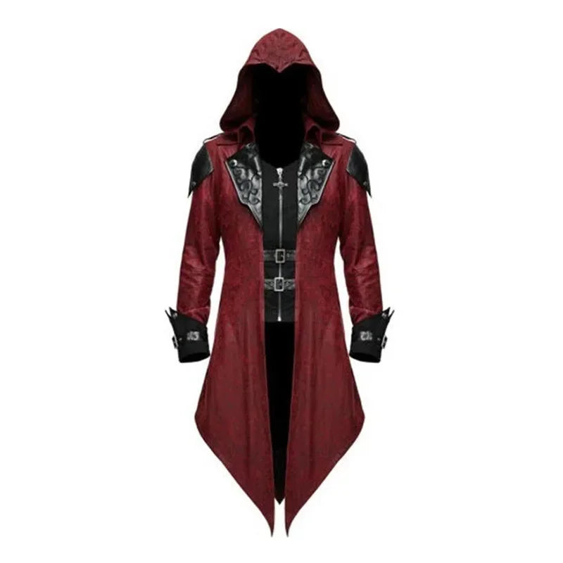 Medieval2025 Edition Assassin Hooded Jacket Costume Halloween