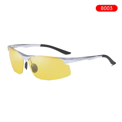 Vision Night Glasses Aluminum Alloy Frame Polarized Sunglasses Day Night Driving UV400 Yellow Lenses Fall 2025 Gift