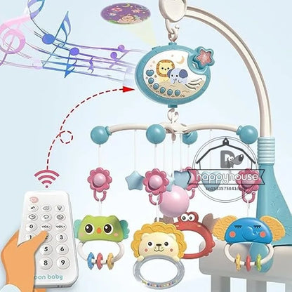 Mobile Crib Remote Music Light Newborn Sensory Toys