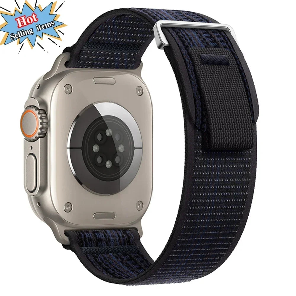 Trail Nylon Loop Apple Watch Band - Breathable Sport Strap for Ultra 3 2, Series 11 10 9 8 7 41-49mm