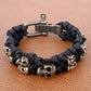 Skull Paracord Bracelet Gothic Wristband Halloween 2026 Gift Idea Flexible Braided Jewelry