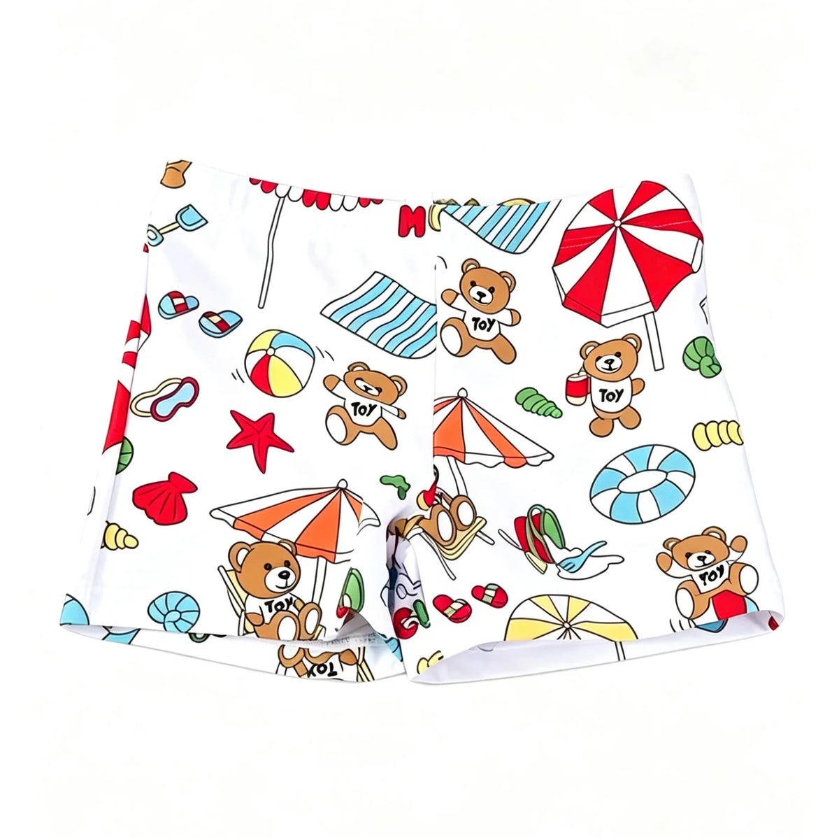 bear-printed, polyester, for summer swimming and beach play – Fast-dry boys' swim shorts