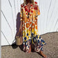 Boho Floral Maxi Dress for Women, Elegant Deep V-Neck Long Dress with Flowy Silhouette, Lightweight Summer Style-2